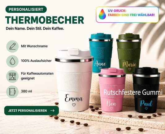 Personalisiert Thermobecher mit Name 380 ml