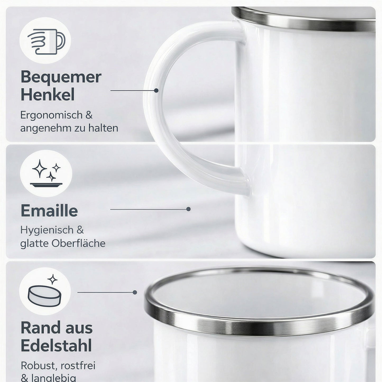 Personalisiert Tasse mit Logo und Namen  Emaille 350ml
