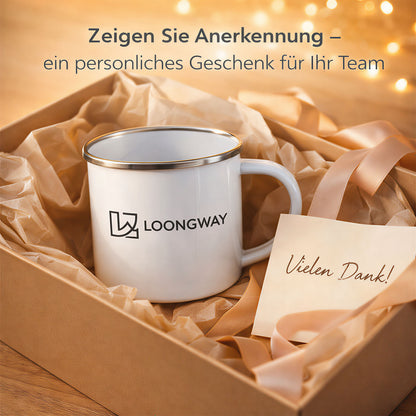 Personalisiert Tasse mit Logo und Namen  Emaille 350ml