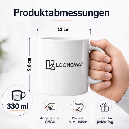 Personalisiert Tasse mit Logo und Namen Keramik 330ml