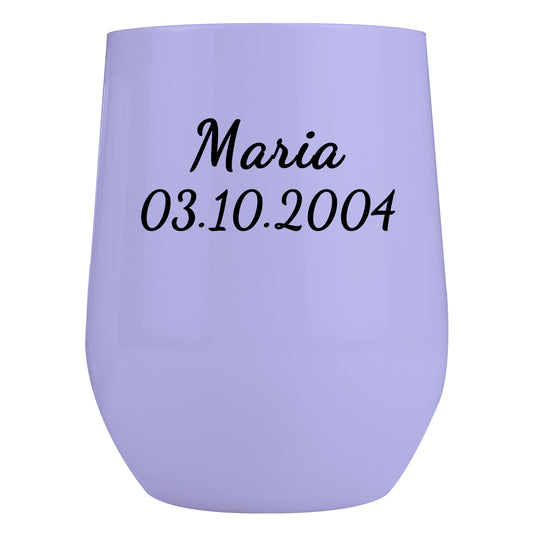 Personalisierter Thermobecher mit Namen 355ml die Spritzlackoberfläche