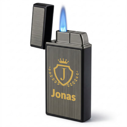 Personalisierte Feuerzeug mit Buchstabenmotiv und Namen - Zink
