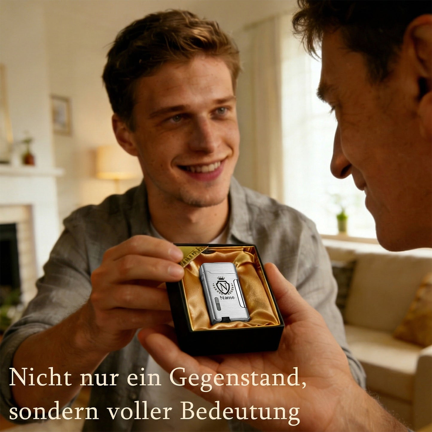 Personalisiert Feuerzeug mit Namen und Buchstabenmotiv mit Krone