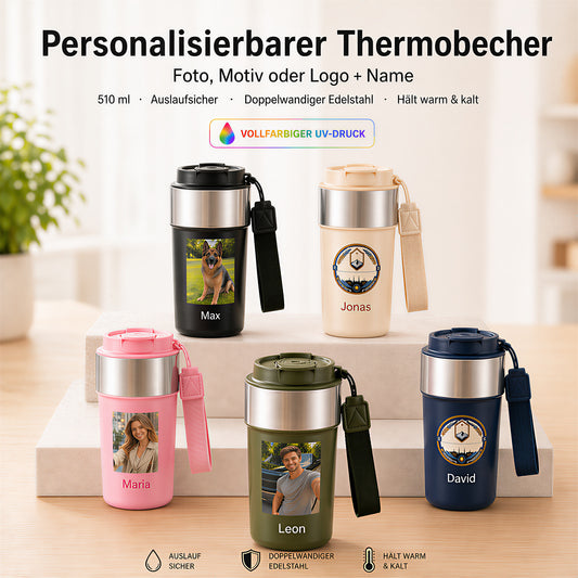 Personalisierter Thermobecher mit Namen und Foto