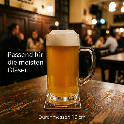 Personalisiert Bierdeckel mit Foto, Motiv oder Logo Holz