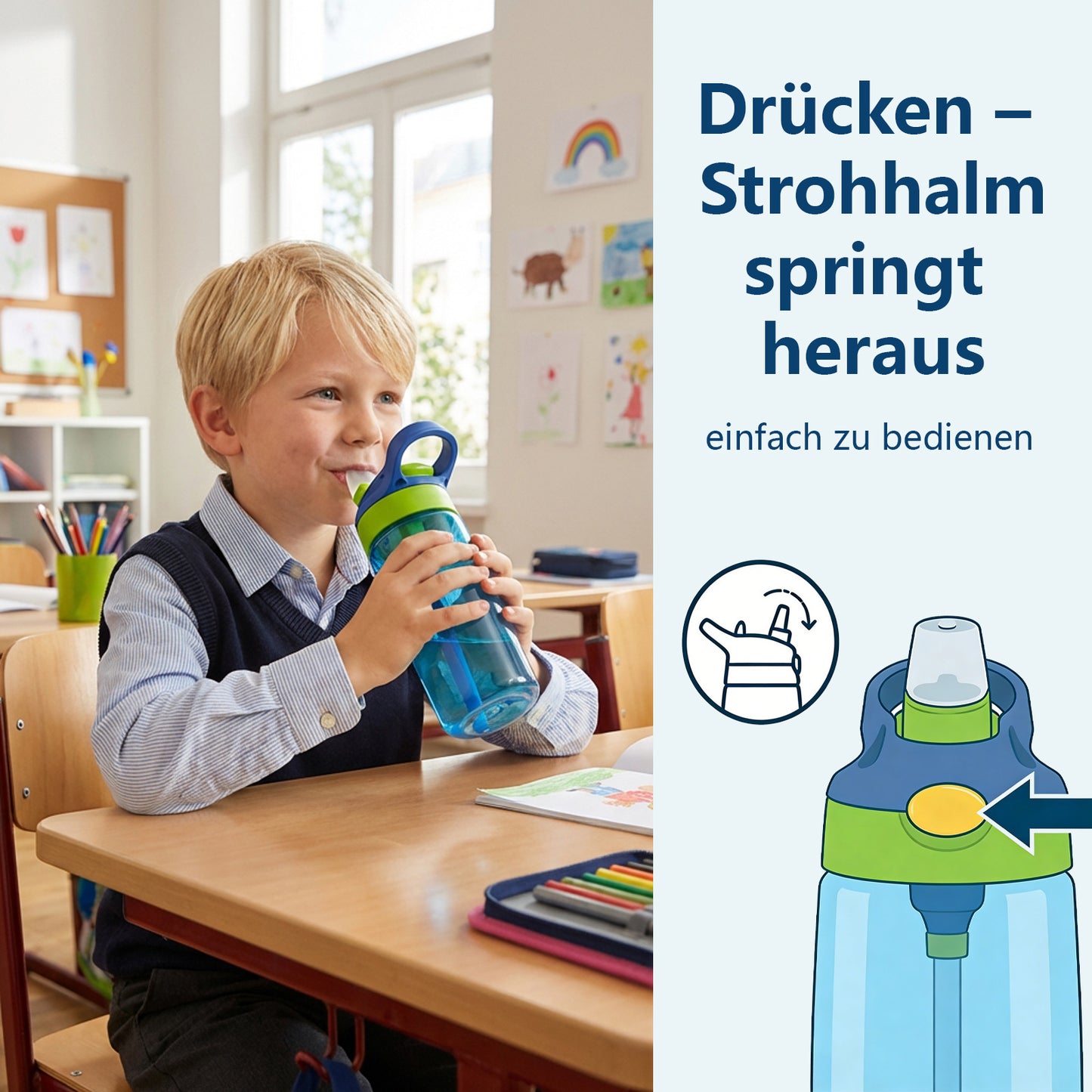 Personalisierte Trinkflasche Kinder mit Namen 480ml BPA Frei