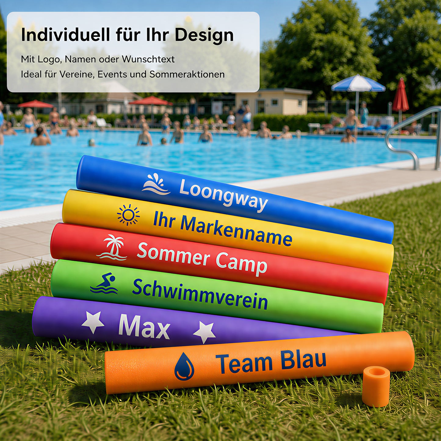 Personalisierte Poolnudel mit Logo-Druck aus Schaumstoff