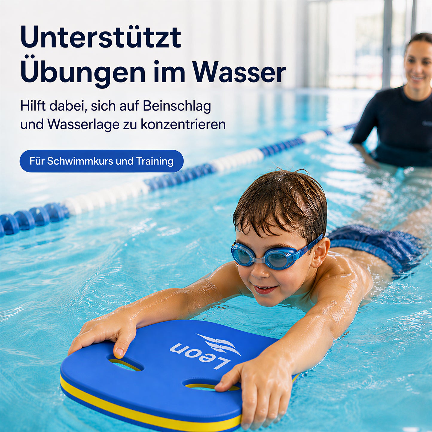 Personalisiertes Schwimmbrett aus EVA mit Logo und Motiv