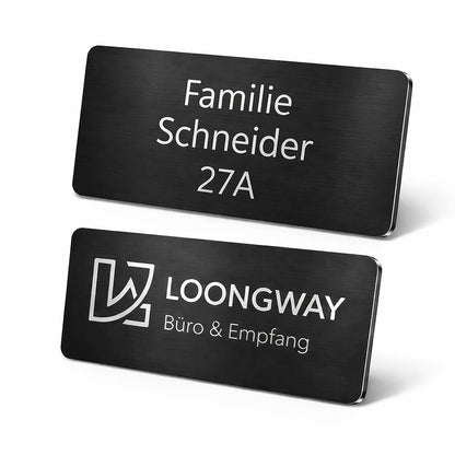 Personalisiert Türschild mit Namen und Logo Edelstah